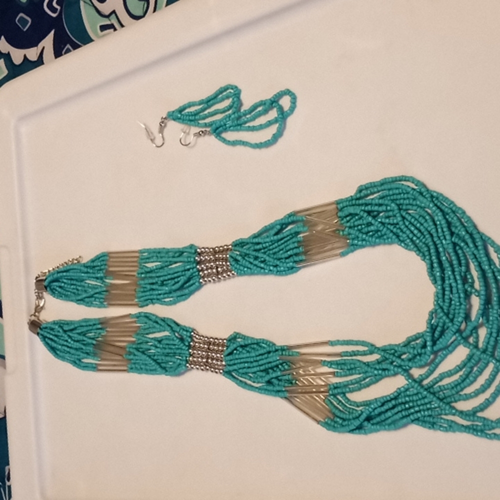 Turquoise and silver set